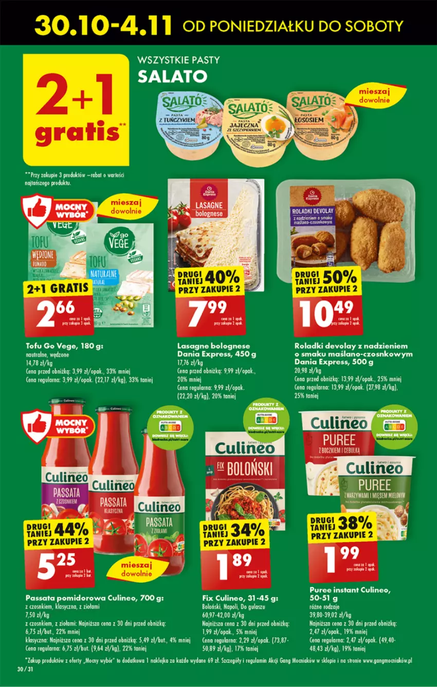 Gazetka promocyjna Biedronka - Od poniedzialku - ważna 30.10 do 04.11.2023 - strona 30 - produkty: Fa, Klej, Lasagne, Lasagne bolognese, Pur, Tofu, Tuńczyk