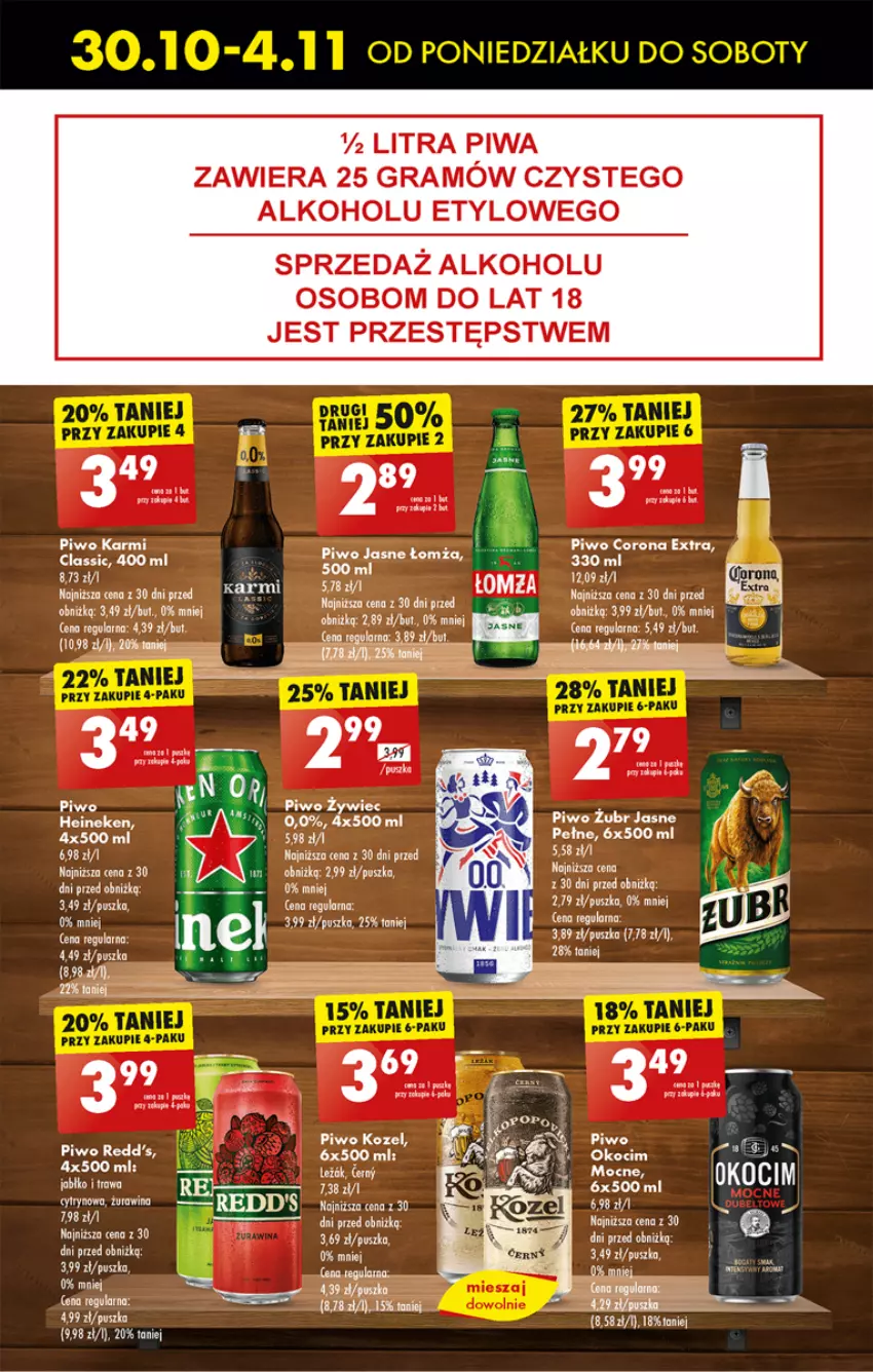 Gazetka promocyjna Biedronka - Od poniedzialku - ważna 30.10 do 04.11.2023 - strona 37 - produkty: Corona Extra, Gra, Heineken, Karmi, Koc, Okocim, Piwa, Piwo, Redd's