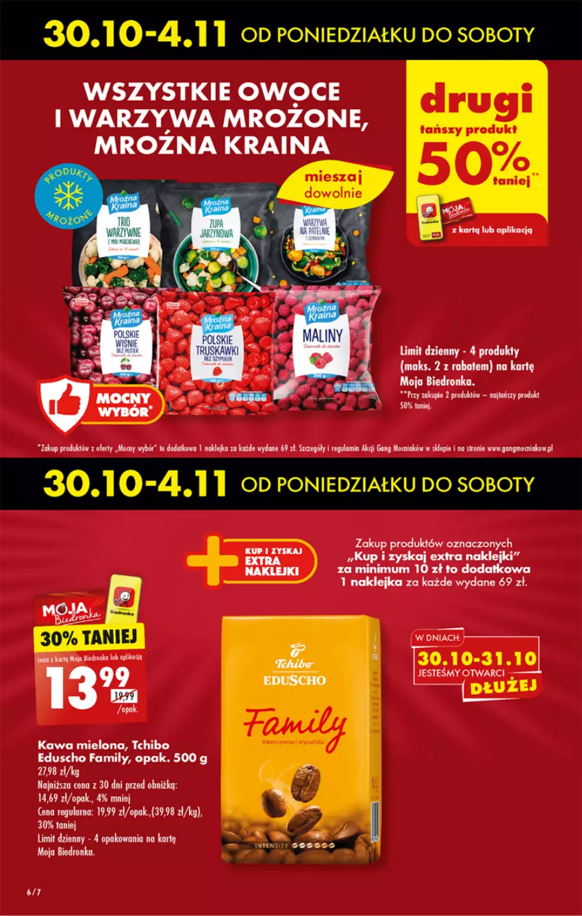 Gazetka promocyjna Biedronka - Od poniedzialku - ważna 30.10 do 04.11.2023 - strona 6 - produkty: Dron, Fa, Kawa, Kawa mielona, Klej, Owoce, Tchibo, Warzywa