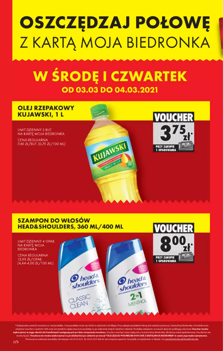 Gazetka promocyjna Biedronka - W tym tygodniu PL - ważna 04.03 do 10.03.2021 - strona 2 - produkty: Dron, Kujawski, Olej, Olej rzepakowy, Por, Rama, Szampon