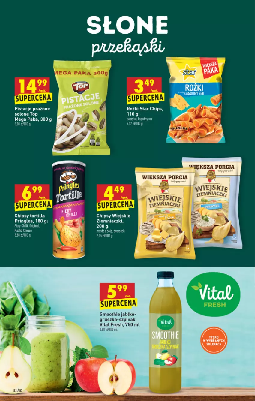 Gazetka promocyjna Biedronka - W tym tygodniu PL - ważna 04.03 do 10.03.2021 - strona 52 - produkty: Chipsy, Papryka, Pistacje, Pringles, Ser, Smoothie, Szpinak, Top, Tortilla