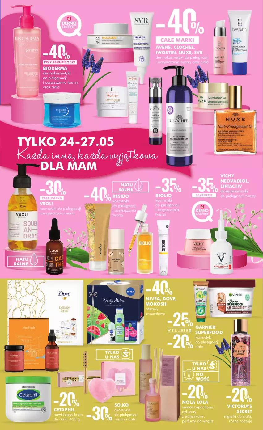 Gazetka promocyjna Super Pharm - Gazetka - ważna 16.05 do 31.05.2023 - strona 5 - produkty: Avène, Bioderma, Cetaphil, Dove, Garnier, Iwostin, Kosmetyki do pielęgnacji, Krem do ciała, Nivea, Nuxe, Perfum, Ser, SVR, Vichy