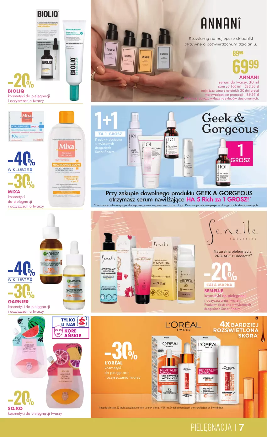 Gazetka promocyjna Super Pharm - Gazetka - ważna 16.05 do 31.05.2023 - strona 7 - produkty: Clin, Garnier, Kosmetyki do pielęgnacji, L’Oréal, Mixa, Rum, Ser, Serum, Serum do twarzy