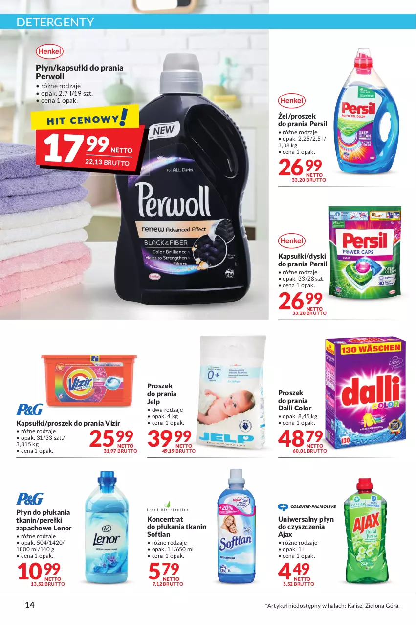 Gazetka promocyjna Makro - [Oferta promocyjna] Artykuły spożywcze i przemysłowe - ważna 31.05 do 13.06.2022 - strona 14 - produkty: Ajax, Kapsułki do prania, Lenor, Perełki zapachowe, Persil, Perwoll, Płyn do płukania, Proszek do prania, Vizir