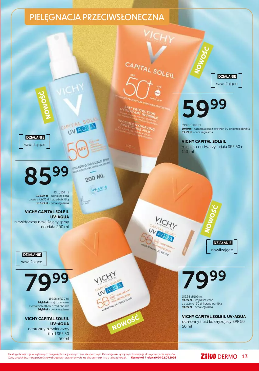 Gazetka promocyjna Ziko - Gazetka Ziko Dermo - ważna 09.04 do 22.04.2026 - strona 13 - produkty: Apteka, Mleczko, Vichy