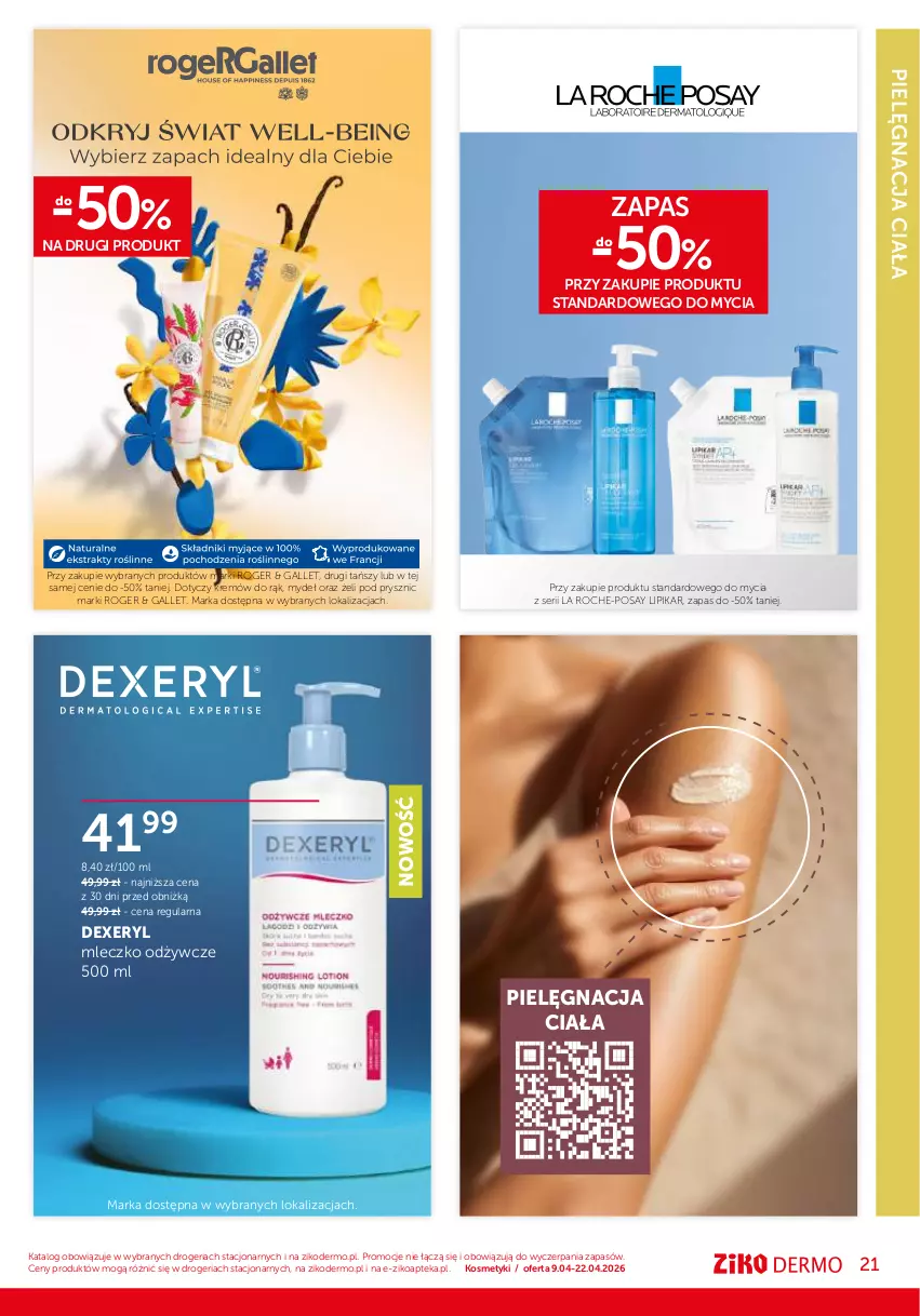 Gazetka promocyjna Ziko - Gazetka Ziko Dermo - ważna 09.04 do 22.04.2026 - strona 21 - produkty: Apteka, La Roche-Posay, Lipikar, Mleczko, Ser