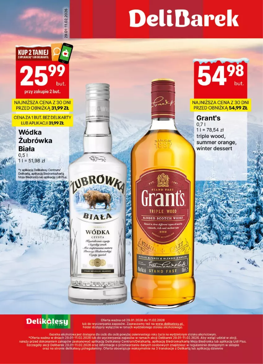 Gazetka promocyjna Delikatesy Centrum - Delibarek DC05-DC06 - ważna 29.01 do 11.02.2026 - strona 1 - produkty: Dron, Fa, Gra, Grant's, Rum, Ser