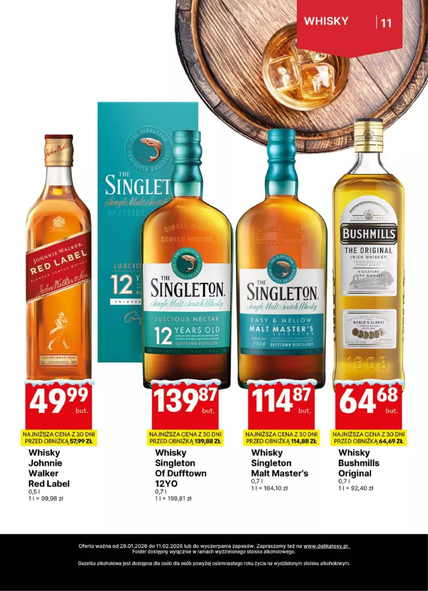 Gazetka promocyjna Delikatesy Centrum - Delibarek DC05-DC06 - ważna 29.01 do 11.02.2026 - strona 11 - produkty: Bushmills, Fa, Gin, Rama, Whiskey, Whisky