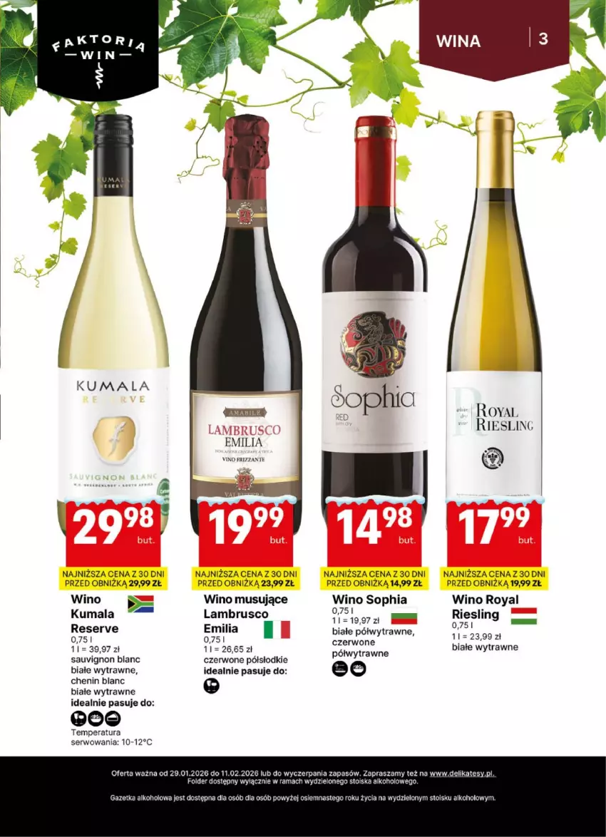Gazetka promocyjna Delikatesy Centrum - Delibarek DC05-DC06 - ważna 29.01 do 11.02.2026 - strona 3 - produkty: Mus, Rama, Sauvignon Blanc, Ser, Wino, Wino musujące