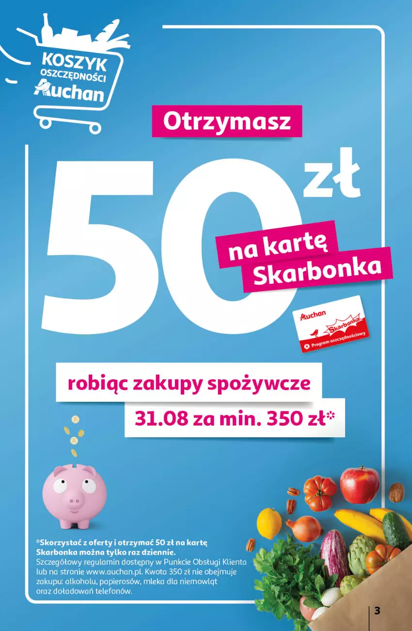 Gazetka promocyjna Auchan - Gazetka Sezonowe korzyści Hipermarket Auchan - ważna 31.08 do 06.09.2023 - strona 3 - produkty: Papier, Telefon