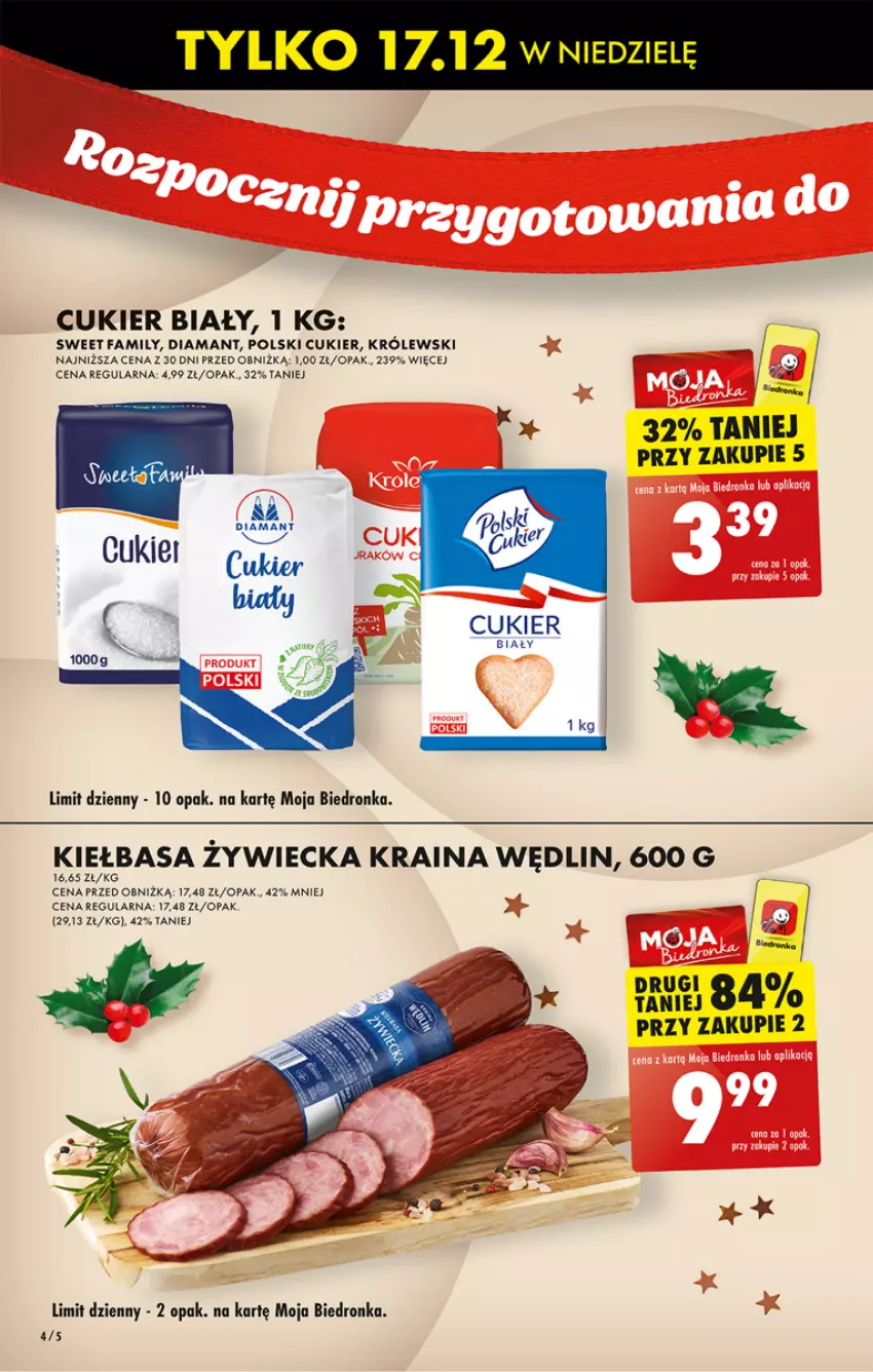 Gazetka promocyjna Biedronka - Od czwartku - ważna 14.12 do 20.12.2023 - strona 4 - produkty: Cukier, Diamant, Dron, Fa, Kiełbasa, Królewski