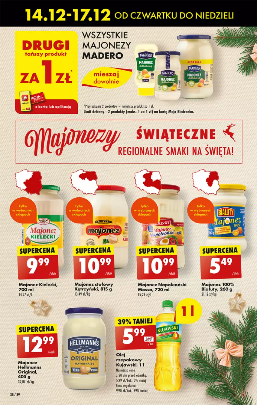 Gazetka promocyjna Biedronka - Od czwartku - ważna 14.12 do 20.12.2023 - strona 40 - produkty: Dron, Gin, Kujawski, Majonez, Olej, Oleo