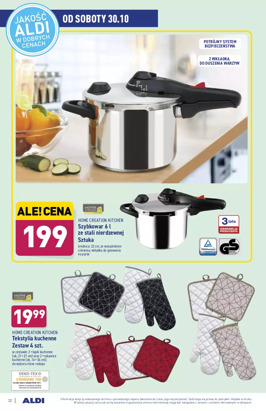 Gazetka promocyjna Aldi - ważna 25.10 do 30.10.2021 - strona 32 - produkty: Piec, Rękawice, Szybkowar