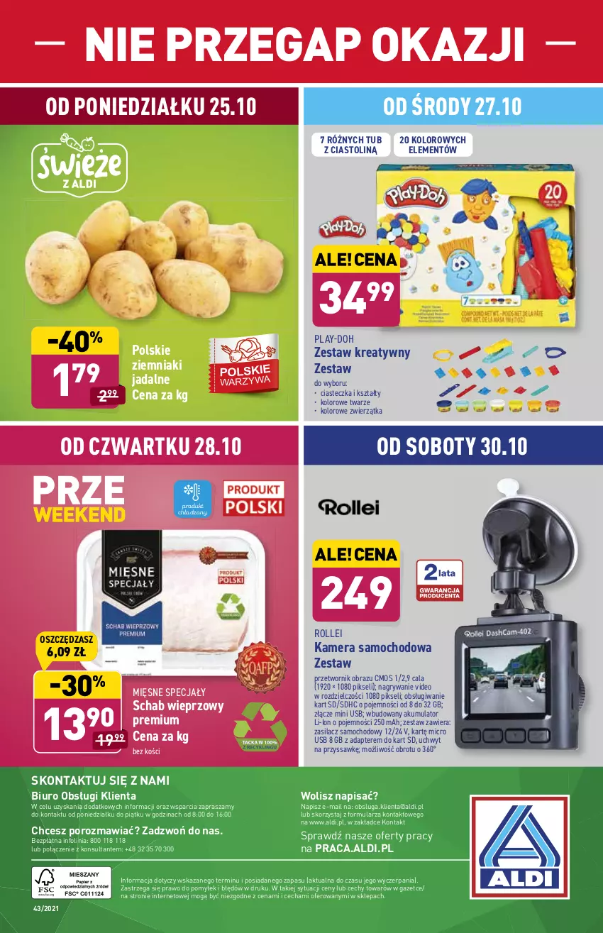 Gazetka promocyjna Aldi - ważna 25.10 do 30.10.2021 - strona 40 - produkty: Akumulator, Biuro, Gry, Kamera, Mięsne specjały, O nas, Obraz, Por, Schab wieprzowy, Ziemniaki