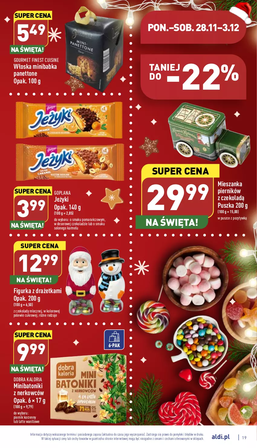 Gazetka promocyjna Aldi - Pełny katalog - ważna 28.11 do 03.12.2022 - strona 19 - produkty: Babka, Baton, Deser, Goplana, Jeżyki, LANA, Piernik, Ser, Tonik