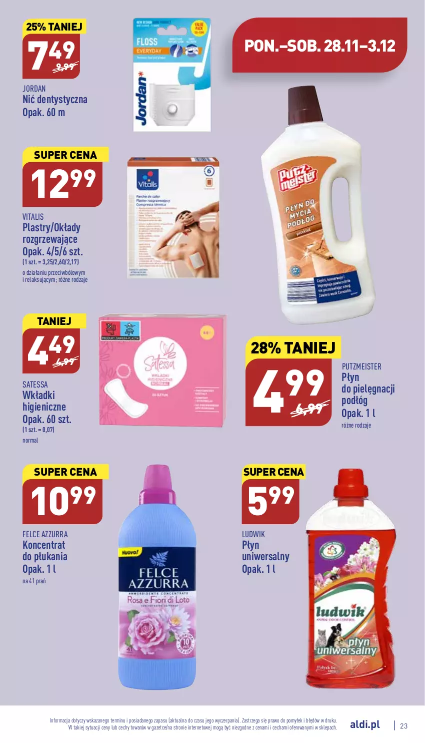 Gazetka promocyjna Aldi - Pełny katalog - ważna 28.11 do 03.12.2022 - strona 23 - produkty: Ludwik, Nić dentystyczna, Putzmeister, Wkładki