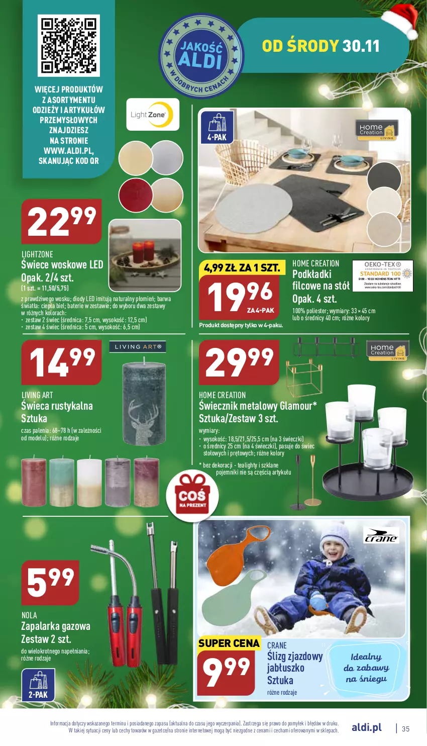 Gazetka promocyjna Aldi - Pełny katalog - ważna 28.11 do 03.12.2022 - strona 35 - produkty: Podkład, Pojemnik, Rust, Sok, Stół, Zapalarka