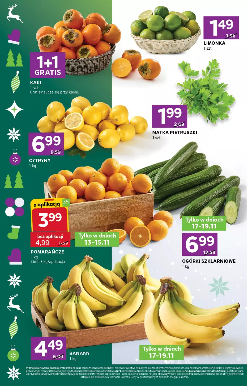 Gazetka promocyjna Stokrotka - Stokrotka Express - ważna 13.11 do 19.11.2025 - strona 2 - produkty: Gra, Kaki, Limonka, Mięso, Natka pietruszki, Owoce, Pomarańcze