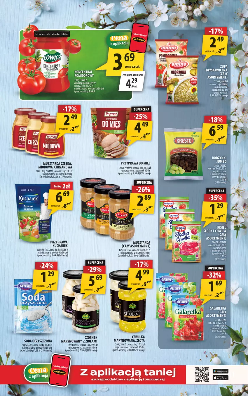 Gazetka promocyjna Arhelan - Gazetka - ważna 22.05 do 31.05.2026 - strona 11 - produkty: Chrzan, Czosnek, Gala, Galaretka, Kisiel, Kucharek, Mus, Musztarda, Prymat, Rodzynki, Słodka Chwila, Soda oczyszczona