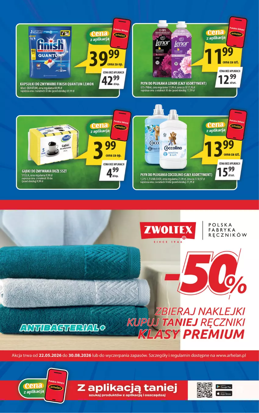 Gazetka promocyjna Arhelan - Gazetka - ważna 22.05 do 31.05.2026 - strona 17 - produkty: Coccolino, Fa, Lenor, Płyn do płukania, Ręcznik