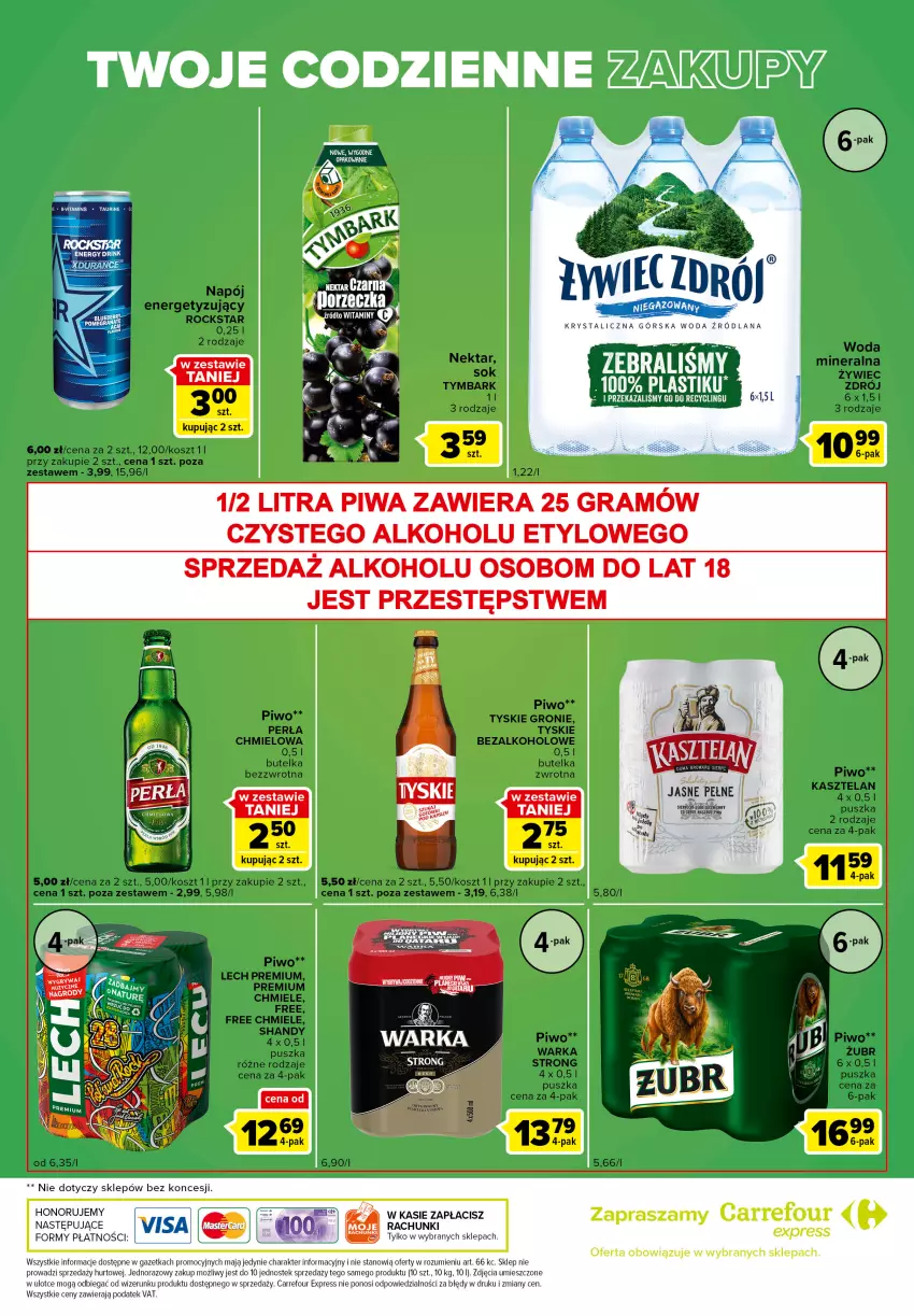 Gazetka promocyjna Carrefour - Gazetka Express - ważna 19.07 do 25.07.2022 - strona 6 - produkty: Clin, Gra, Gry, Kosz, LANA, Lech Premium, Napój, Nektar, Perła, Piwa, Piwo, Sok, Stek, Tymbark, Tyskie, Warka, Woda