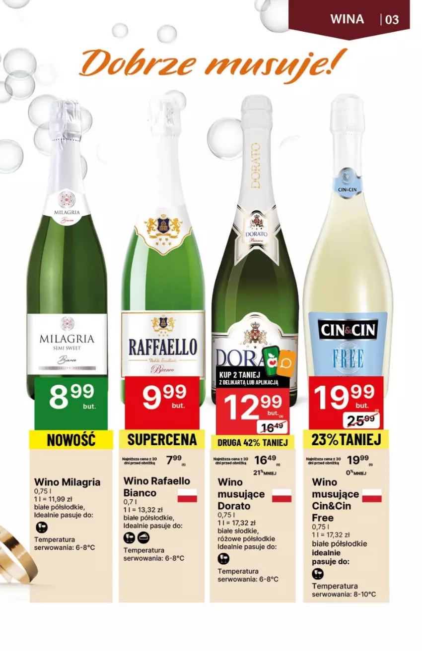 Gazetka promocyjna Delikatesy Centrum - DeliBarek DC49/DC50 - ważna 14.12.2023 do 03.01.2024 - strona 3 - produkty: Fa, Mus, Ser, Wino, Wino musujące