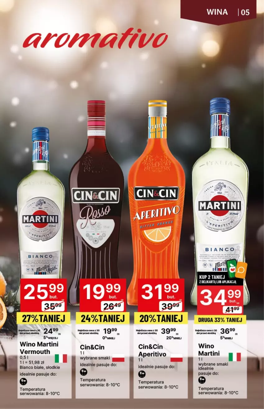 Gazetka promocyjna Delikatesy Centrum - DeliBarek DC49/DC50 - ważna 14.12.2023 do 03.01.2024 - strona 5 - produkty: Martini, Ser, Top, Vermouth, Wino