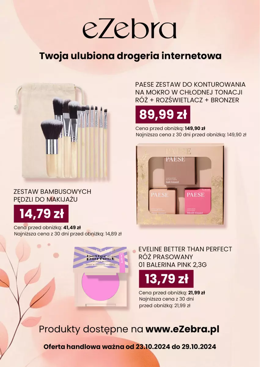 Gazetka promocyjna Dino - Gazetka 43 / 2024 - ważna 23.10 do 29.10.2024 - strona 72 - produkty: Bronzer, Eveline, Makijaż, PAESE, Rozświetlacz