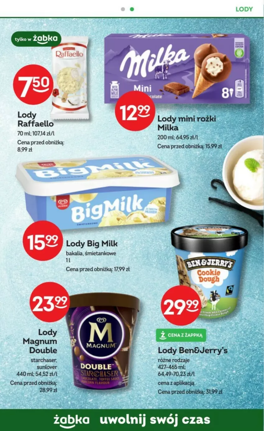 Gazetka promocyjna Żabka - ważna 17.01 do 30.01.2024 - strona 47 - produkty: Big Milk, Fa, Lody, Milka, Ser