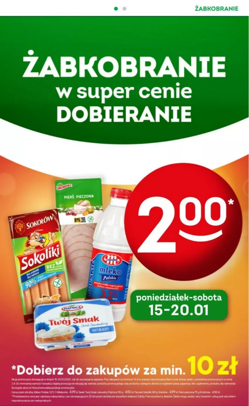 Gazetka promocyjna Żabka - ważna 17.01 do 30.01.2024 - strona 53 - produkty: Dada, Parówki, Parówki sokoliki, Piątnica, Piec, Sok, Sokołów, Twój Smak