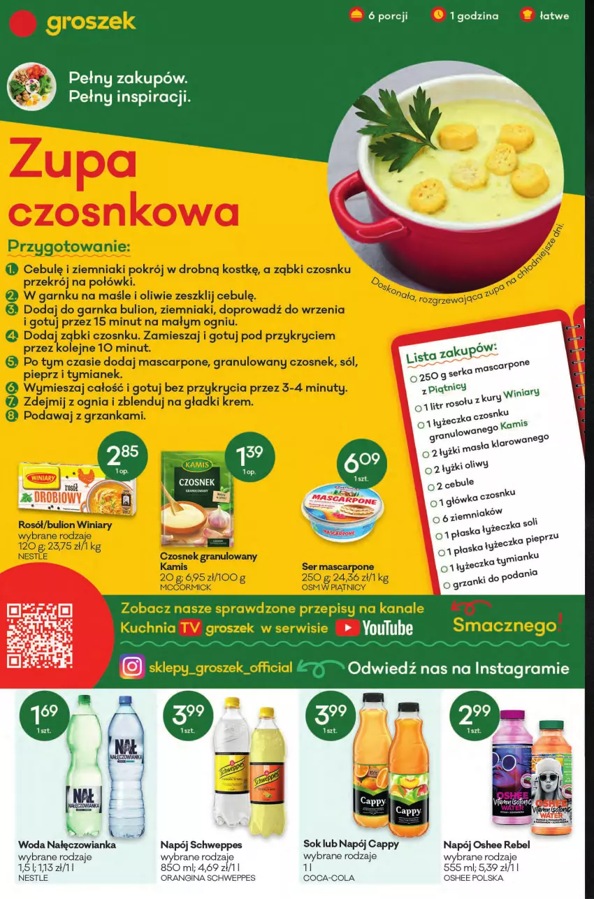 Gazetka promocyjna Groszek - Gazetka - ważna 18.11 do 30.11.2021 - strona 2 - produkty: Cappy, Coca-Cola, Gin, Gra, Nałęczowianka, Napój, Oshee, Por, Schweppes, Sok, Woda