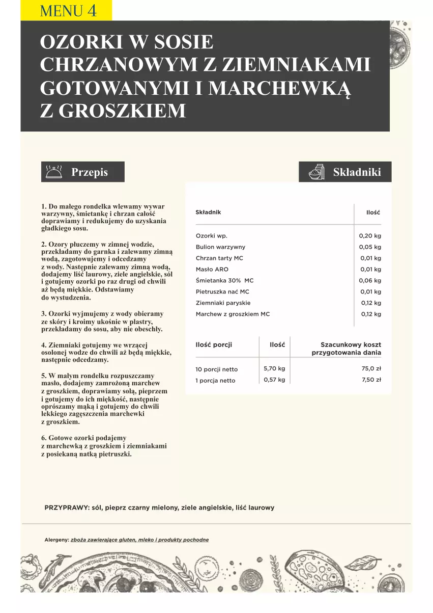 Gazetka promocyjna Makro - [Oferta specjalna] PrzyGOTUJ apetyczne menu! - ważna 01.03 do 31.03.2022 - strona 49 - produkty: Bulion, Chrzan, Kosz, Laur, Lion, Masło, Mleko, Pieprz, Pietruszka, Por, Przyprawy, Rondel, Sól, Sos, Ziele angielskie, Ziemniaki