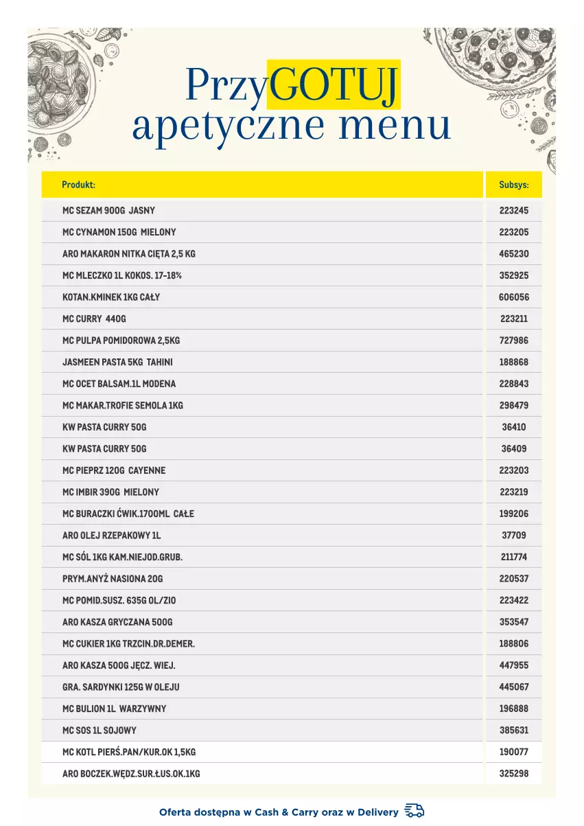 Gazetka promocyjna Makro - [Oferta specjalna] PrzyGOTUJ apetyczne menu! - ważna 01.03 do 31.03.2022 - strona 6 - produkty: Boczek, Bulion, Buraczki, Cukier, Gra, Gry, Imbir, Kasza, Kasza gryczana, Kminek, Kokos, Lion, Makaron, Mleczko, Mola, Ocet, Olej, Olej rzepakowy, Pieprz, Pulpa pomidorowa, Sardynki, Sezam, Sól, Sos