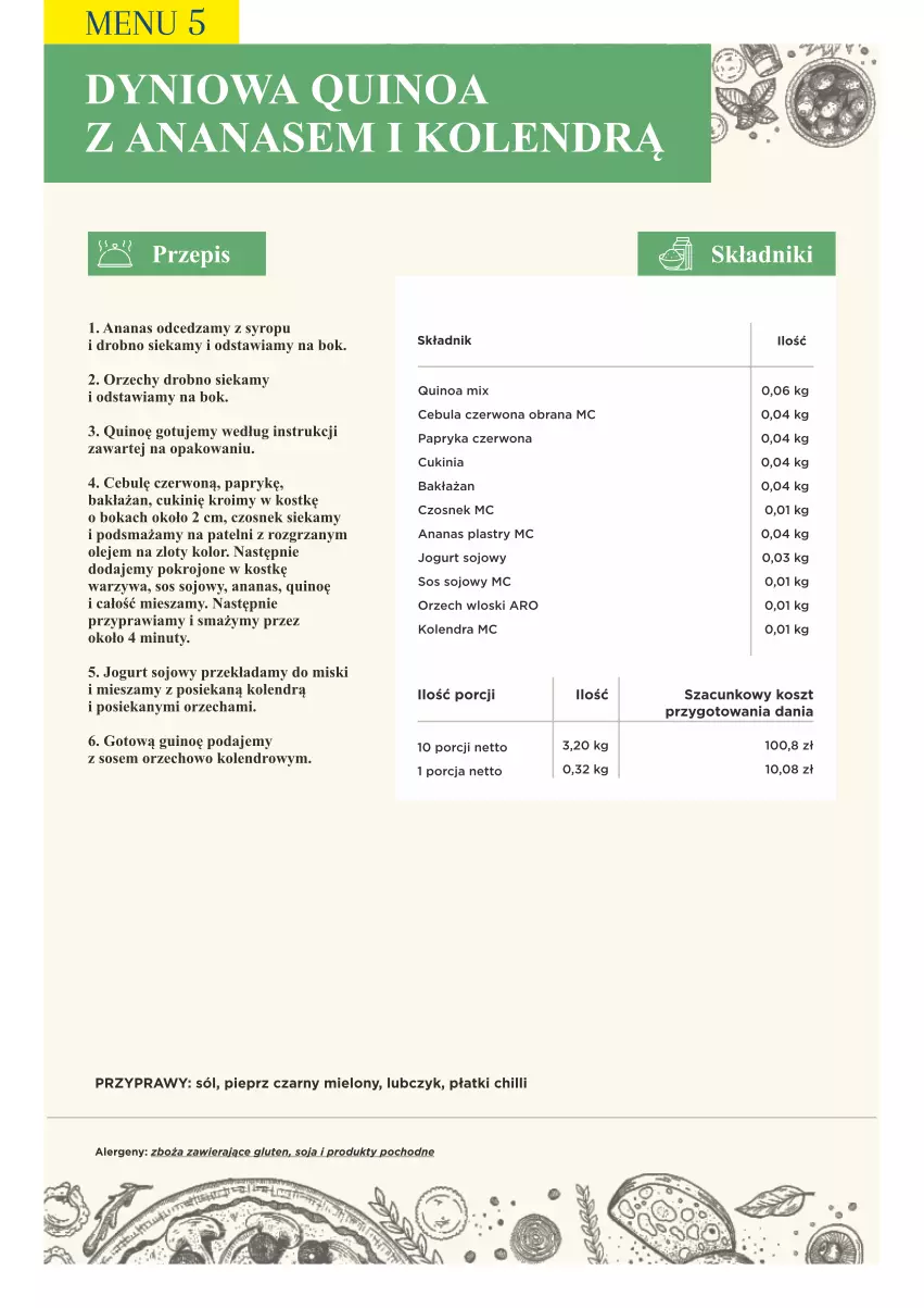 Gazetka promocyjna Makro - [Oferta specjalna] PrzyGOTUJ apetyczne menu! - ważna 01.03 do 31.03.2022 - strona 63 - produkty: Ananas, Cebula, Cebula czerwona, Czosnek, Jogurt, Kolendra, Kosz, Nuty, Olej, Papryka, Papryka czerwona, Pieprz, Por, Przyprawy, Quinoa, Sól, Sos, Sos sojowy, Syrop, Warzywa