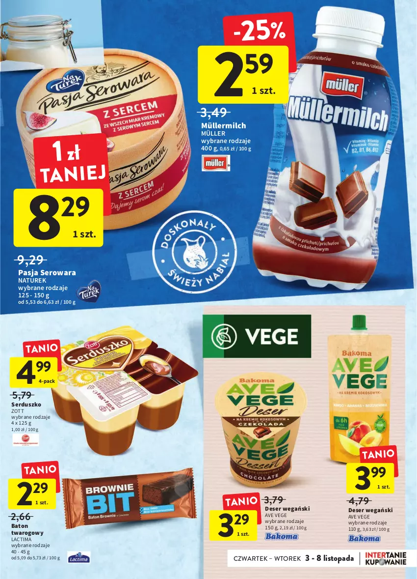 Gazetka promocyjna Intermarche - Gazetka Intermarche - ważna 03.11 do 08.11.2022 - strona 23 - produkty: Baton, Deser, Müller, Müllermilch, NaTurek, Ser, Top, Zott