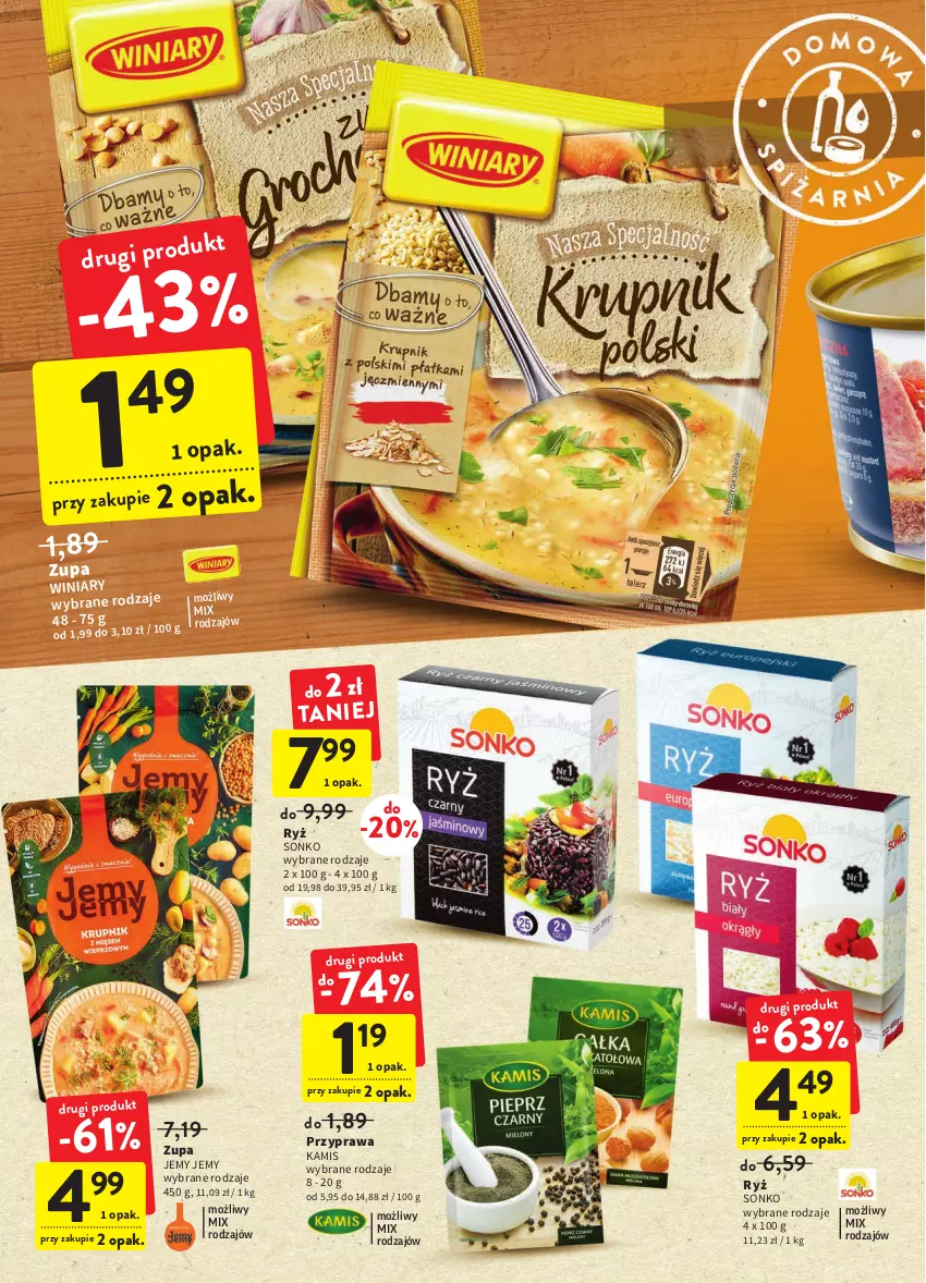 Gazetka promocyjna Intermarche - Gazetka Intermarche - ważna 03.11 do 08.11.2022 - strona 28 - produkty: Kamis, Ryż, Sonko, Winiary, Zupa