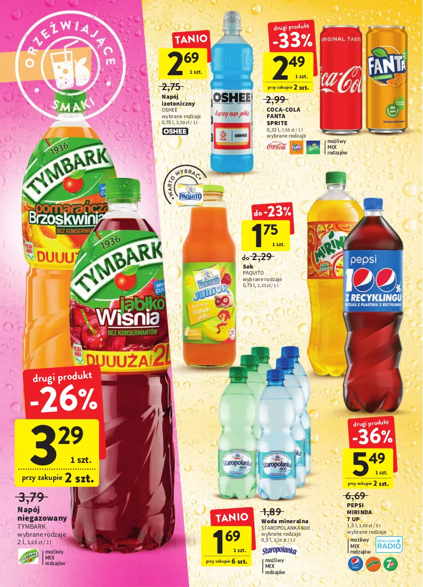 Gazetka promocyjna Intermarche - Gazetka Intermarche - ważna 03.11 do 08.11.2022 - strona 30 - produkty: Coca-Cola, Fa, Fanta, Mirinda, Napój, Napój izotoniczny, Napój niegazowany, Oshee, Pepsi, Sok, Sprite, Staropolanka, Tymbark, Woda, Woda mineralna