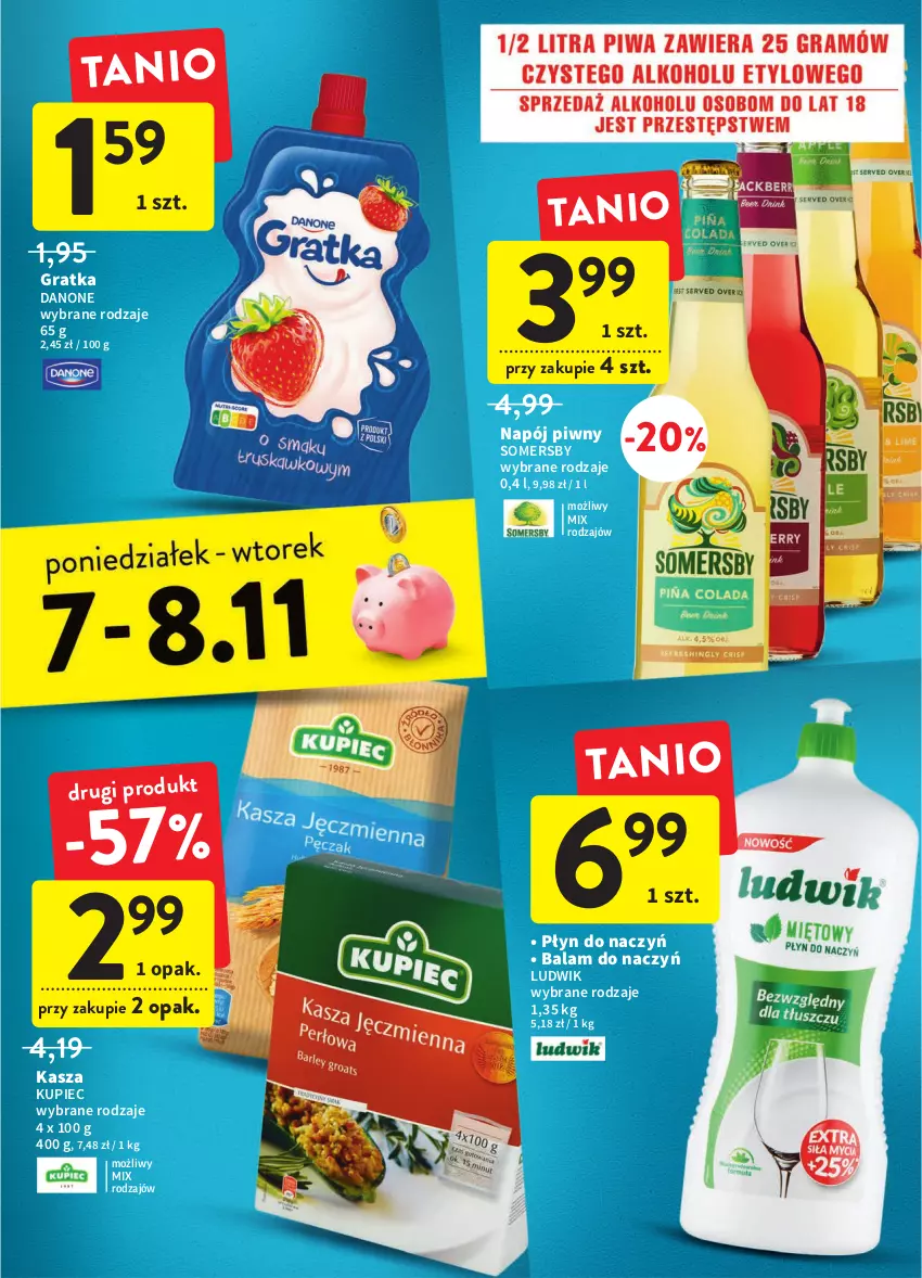 Gazetka promocyjna Intermarche - Gazetka Intermarche - ważna 03.11 do 08.11.2022 - strona 39 - produkty: Danone, Gra, Kasza, Kupiec, Ludwik, Napój, Piec, Somersby