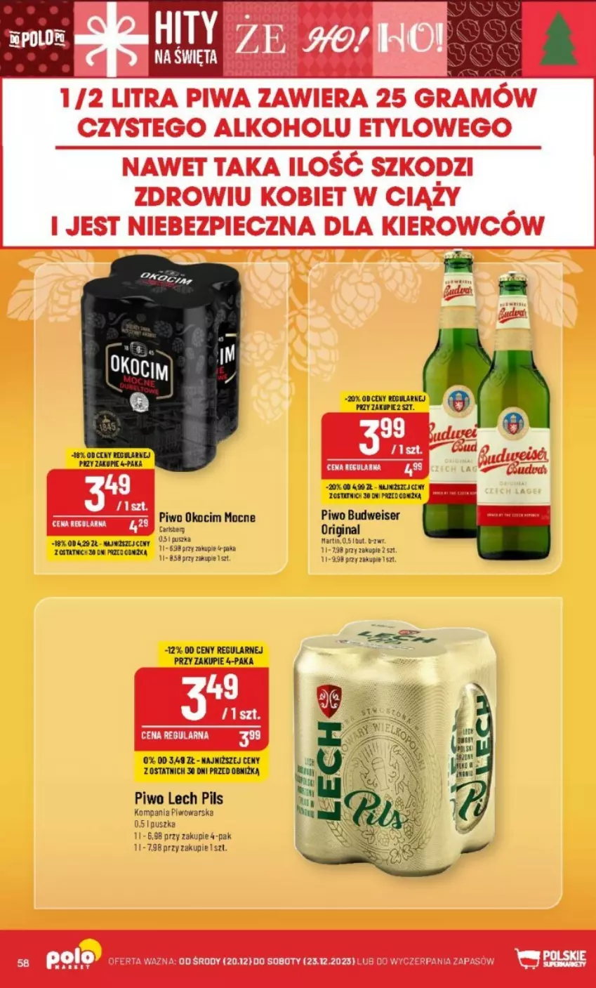 Gazetka promocyjna PoloMarket - ważna 20.12 do 23.12.2023 - strona 54 - produkty: Fa, Gin, Gra, Koc, Nuty, Okocim, Piec, Piwa, Piwo, Ser