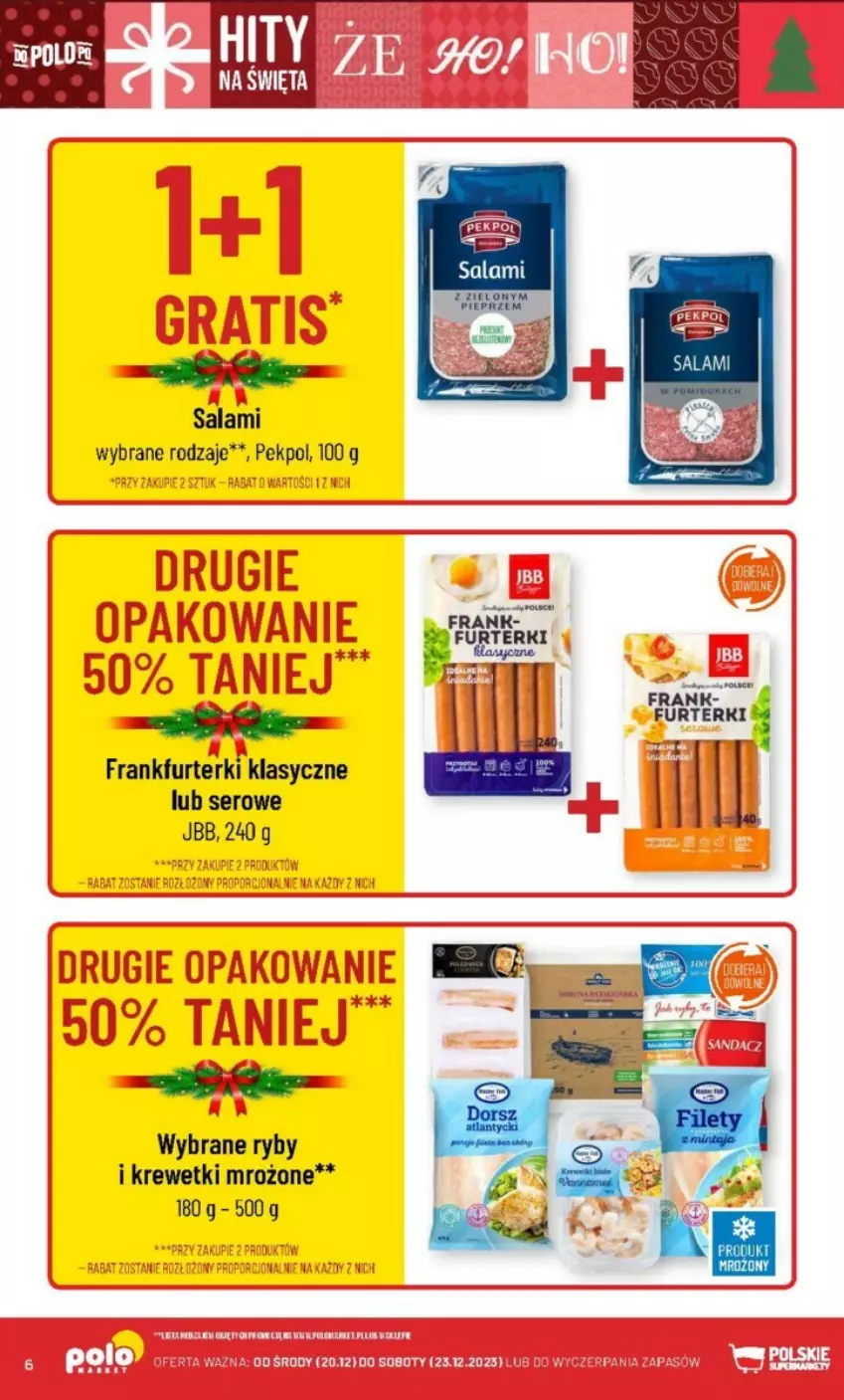 Gazetka promocyjna PoloMarket - ważna 20.12 do 23.12.2023 - strona 56 - produkty: Frankfurterki, Krewetki, Pekpol, Salami, Ser