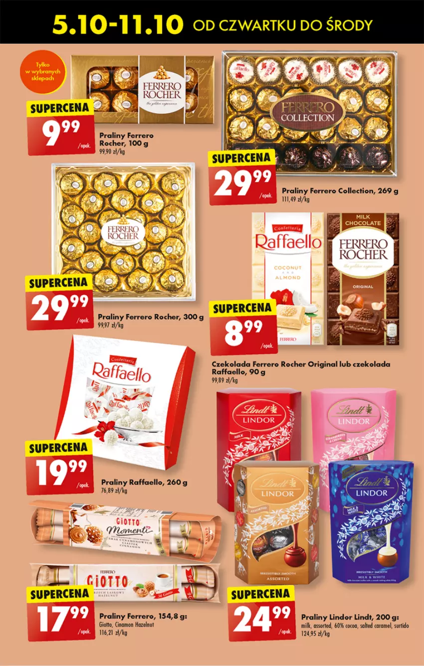 Gazetka promocyjna Biedronka - Od czwartku - ważna 05.10 do 11.10.2023 - strona 45 - produkty: Czekolada, Fa, Ferrero, Ferrero Rocher, Gin, Lindor, Lindt, Praliny, Raffaello