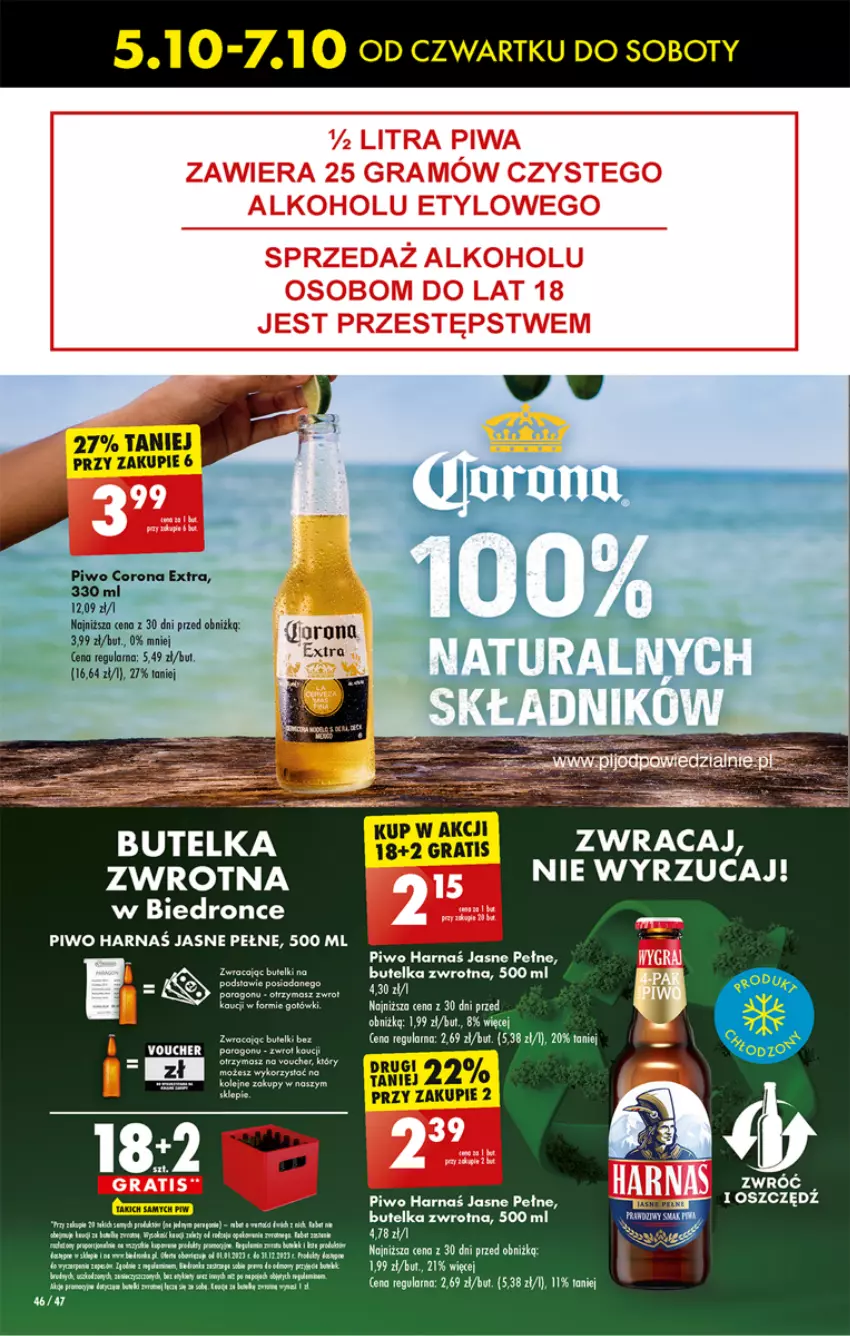 Gazetka promocyjna Biedronka - Od czwartku - ważna 05.10 do 11.10.2023 - strona 48 - produkty: Corona Extra, Dron, Gra, Olej, Olewnik, Piwa, Piwo, Por, Ser