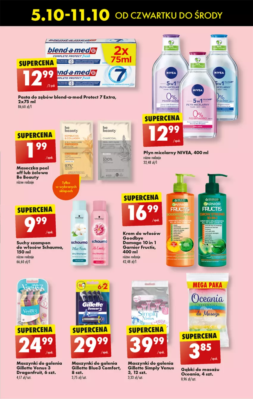 Gazetka promocyjna Biedronka - Od czwartku - ważna 05.10 do 11.10.2023 - strona 53 - produkty: Be Be, Blend-a-Med, Fa, Fructis, Garnier, Gillette, HP, Intel, Nivea, Nuty, Pasta do zębów, Płyn micelarny, Schauma, Ser, Suchy szampon, Szampon, Venus