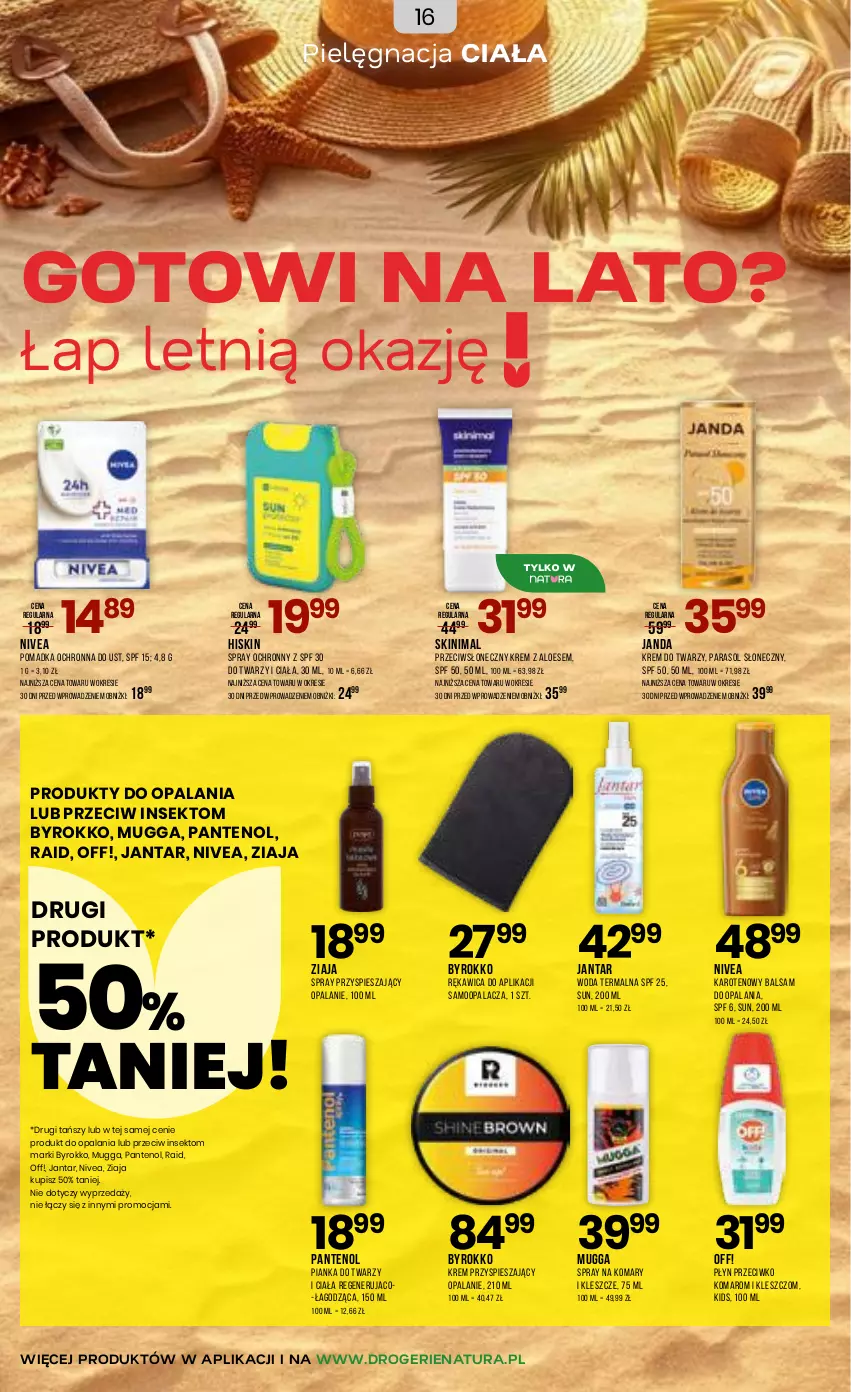 Gazetka promocyjna Drogerie Natura - Gazetka Drogerie Natura - ważna 06.05 do 17.05.2026 - strona 16 - produkty: Krem do twarzy, Nivea, Parasol, Woda, Ziaja