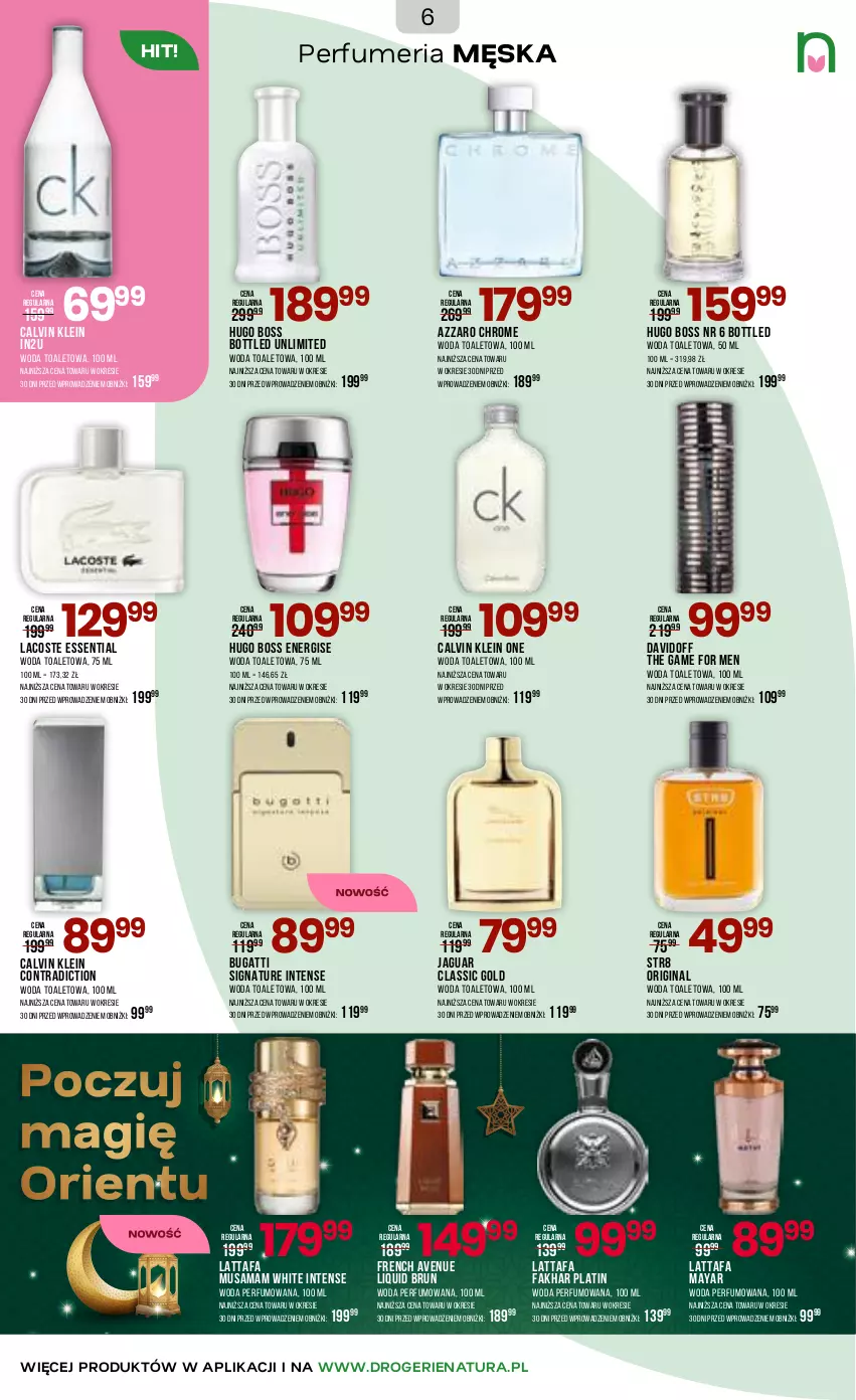Gazetka promocyjna Drogerie Natura - Gazetka Drogerie Natura - ważna 06.05 do 17.05.2026 - strona 6 - produkty: Azzaro, Calvin Klein, Davidoff, Fa, Gin, Hugo Boss, Jaguar, Lacoste, Mus, Perfum, Str8, Woda, Woda perfumowana, Woda toaletowa
