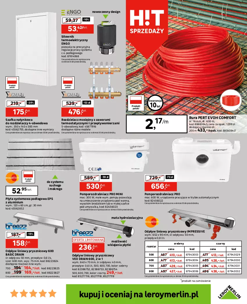 Gazetka promocyjna Leroy Merlin - Gazetka Leroy Merlin - ważna 04.10 do 24.10.2023 - strona 21 - produkty: Brodzik, Electrolux, Gra, Klej, Ogrzewacz wody, Perła, Płyta, Por, Rozdrabniacz, Rura, Sok, Sól, Sport, Szafka, Tablet, Termos, Tran