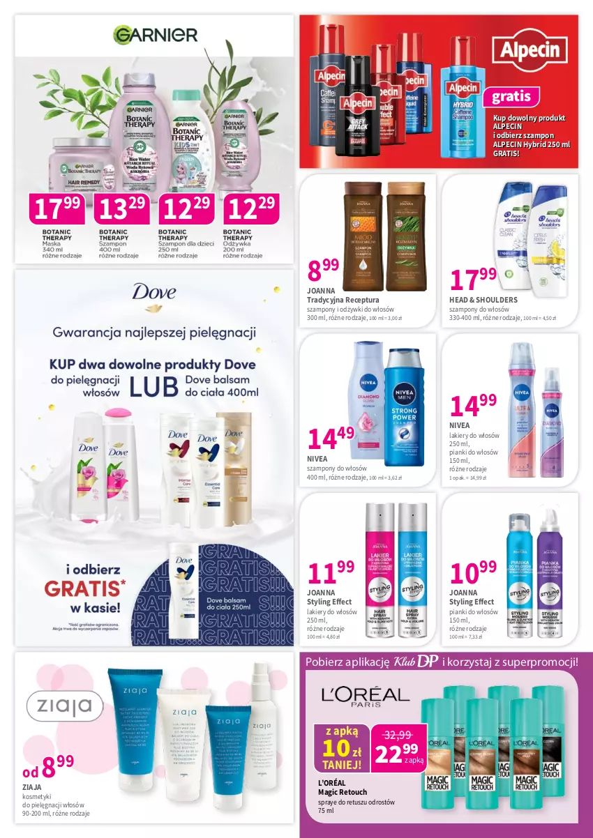 Gazetka promocyjna Drogerie Polskie - Gazetka - ważna 12.07 do 31.07.2024 - strona 4 - produkty: Alpecin, Gra, Joanna, Joanna styling, Kosmetyki do pielęgnacji, L’Oréal, Lakier, Nivea, Szampon, Tusz, Ziaja