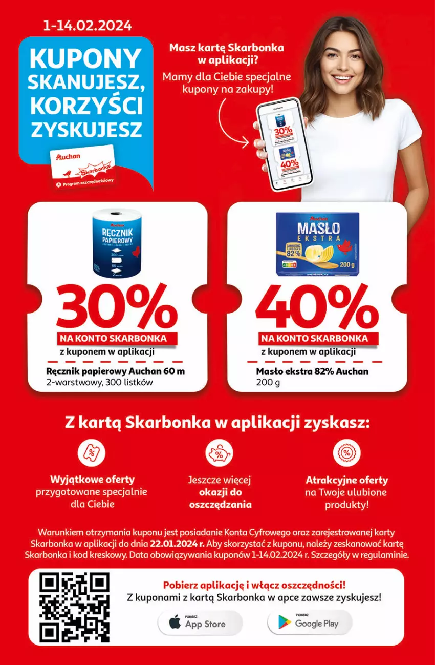 Gazetka promocyjna Auchan - Gazetka Świat Pełen Smaku Supermarket Auchan - ważna 01.02 do 07.02.2024 - strona 2 - produkty: Masło, Papier, Ręcznik