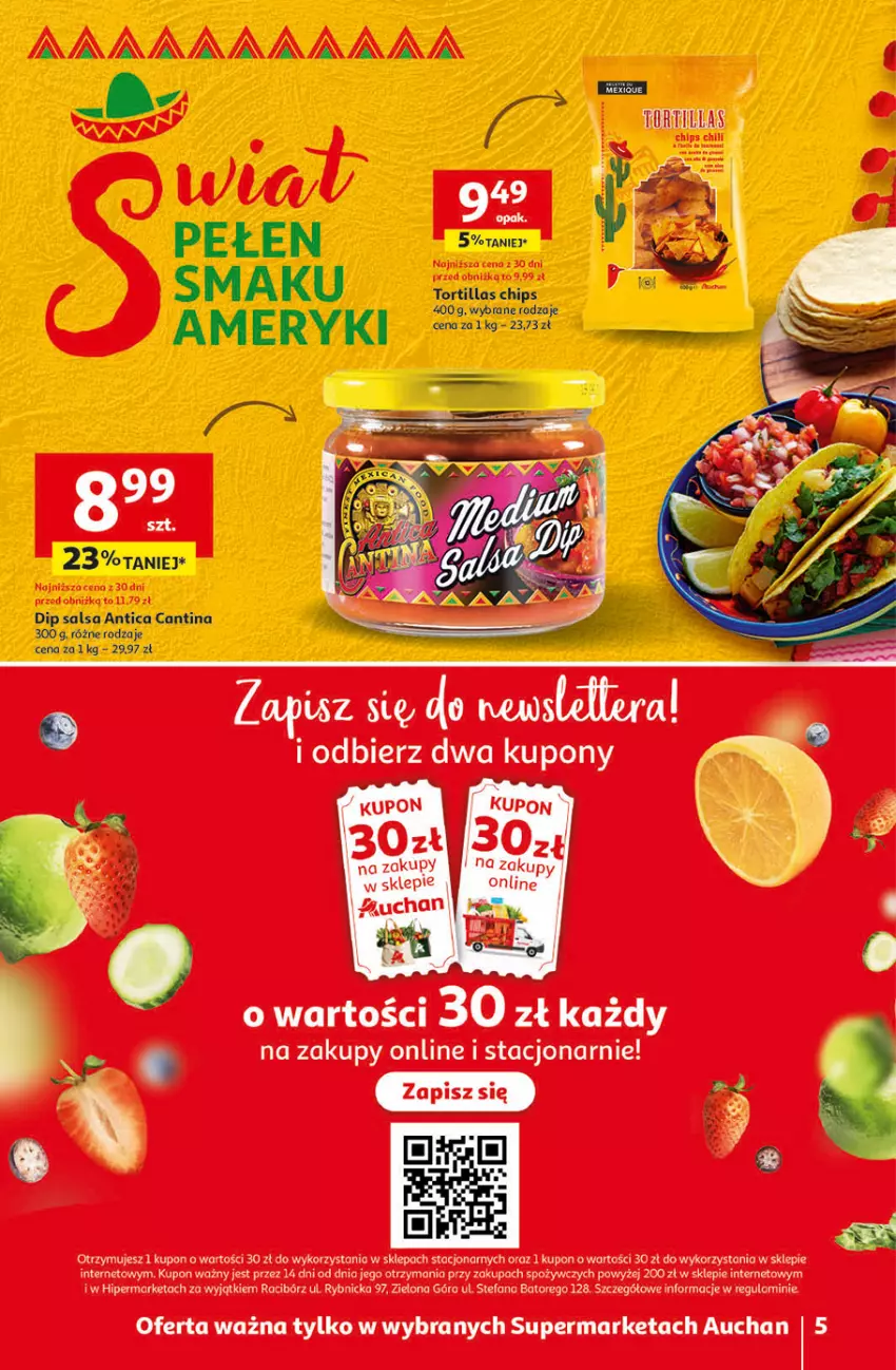 Gazetka promocyjna Auchan - Gazetka Świat Pełen Smaku Supermarket Auchan - ważna 01.02 do 07.02.2024 - strona 5 - produkty: Fa, Salsa, Tortilla