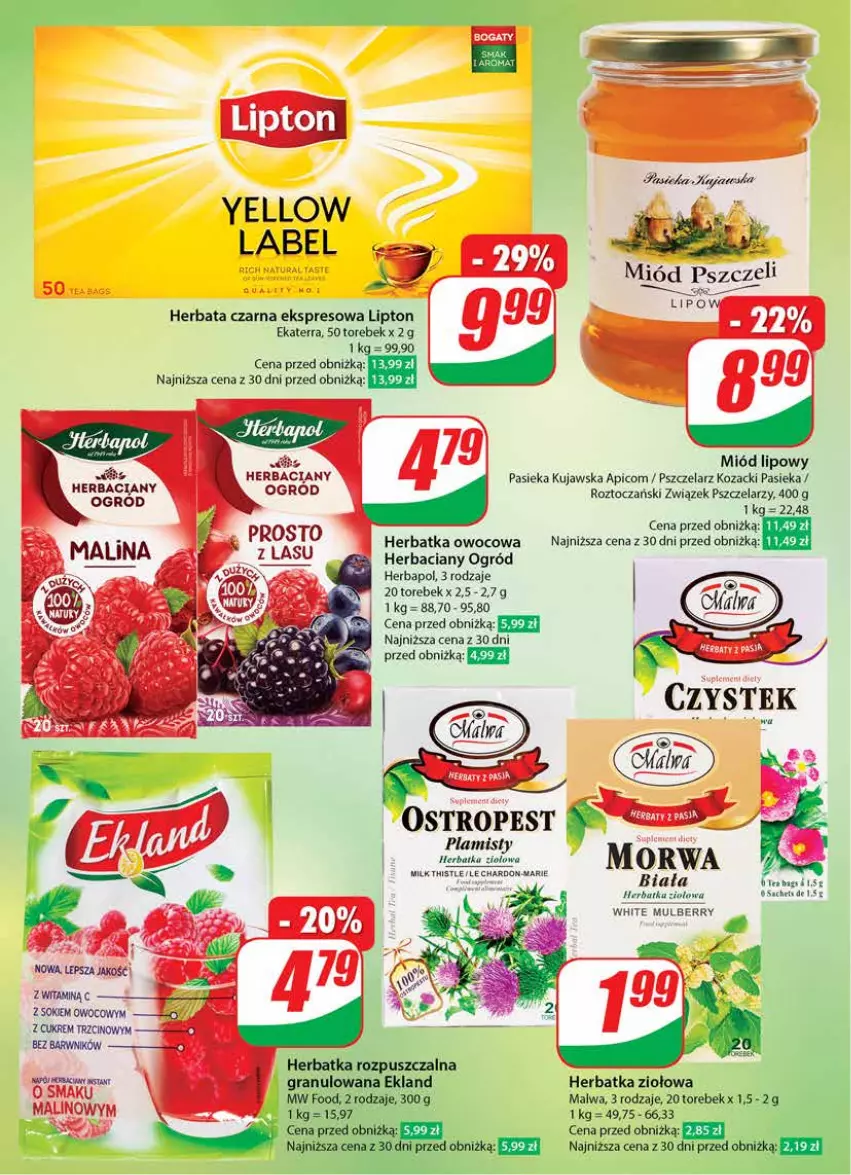 Gazetka promocyjna Dino - Gazetka 6 - ważna 06.02 do 13.02.2024 - strona 10 - produkty: Gra, Herbapol, Herbata, Herbata czarna, Lipton, Miód, Ogród, Ostropes, Sok